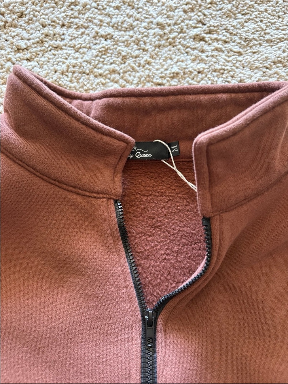 Amazon Women's Quarter-Zip Sweatshirt - Mauve Brown - Picture 2 of 2